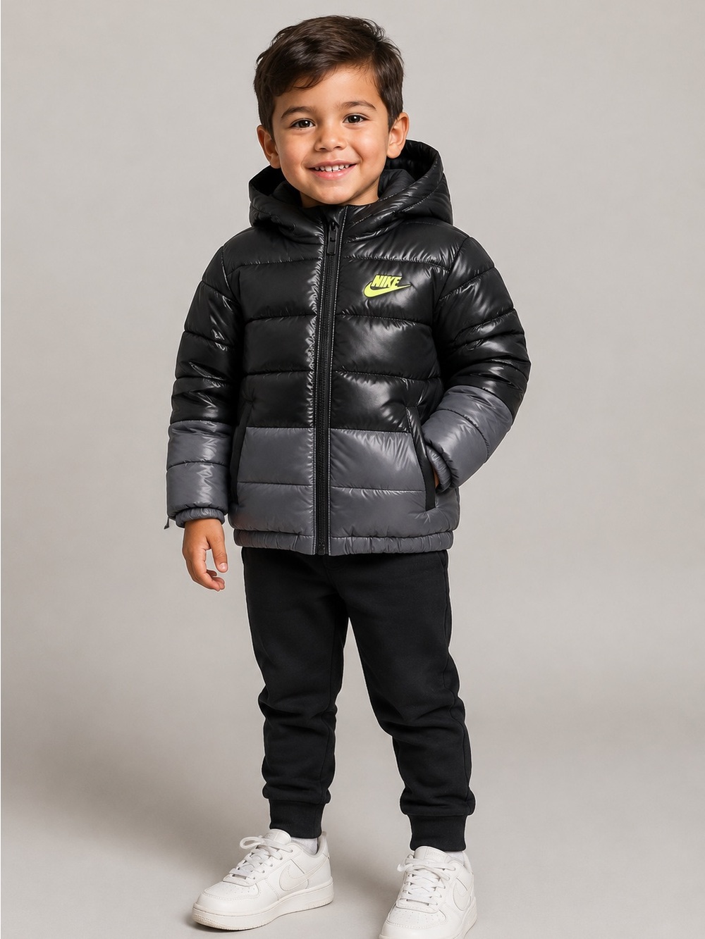 Nike Puffer Jacket Polyester Colorblock 4T Boys Coat